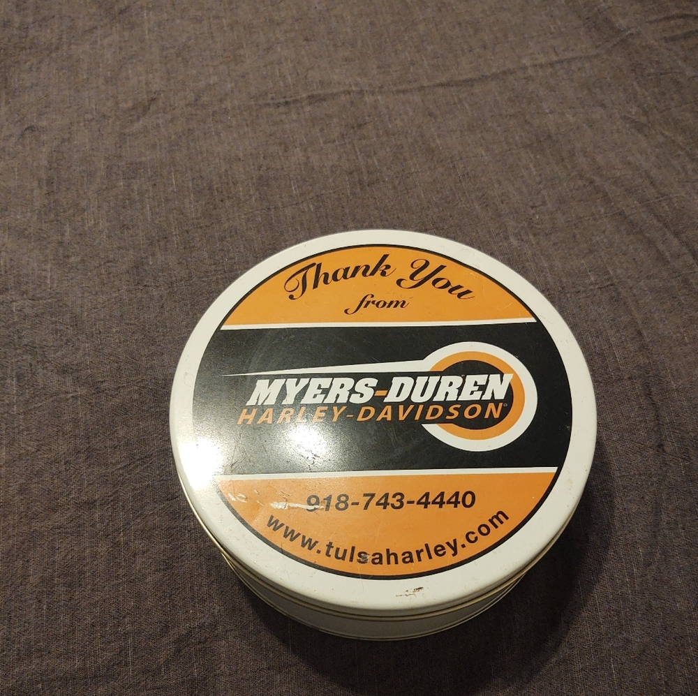 Myers duren Tulsa Harley-Davidson cookie tin
